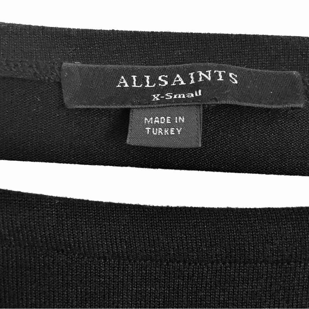All Saints Oversize Long Sleeved Rita Top In Black Size XS EUC - Picture 8 of 16